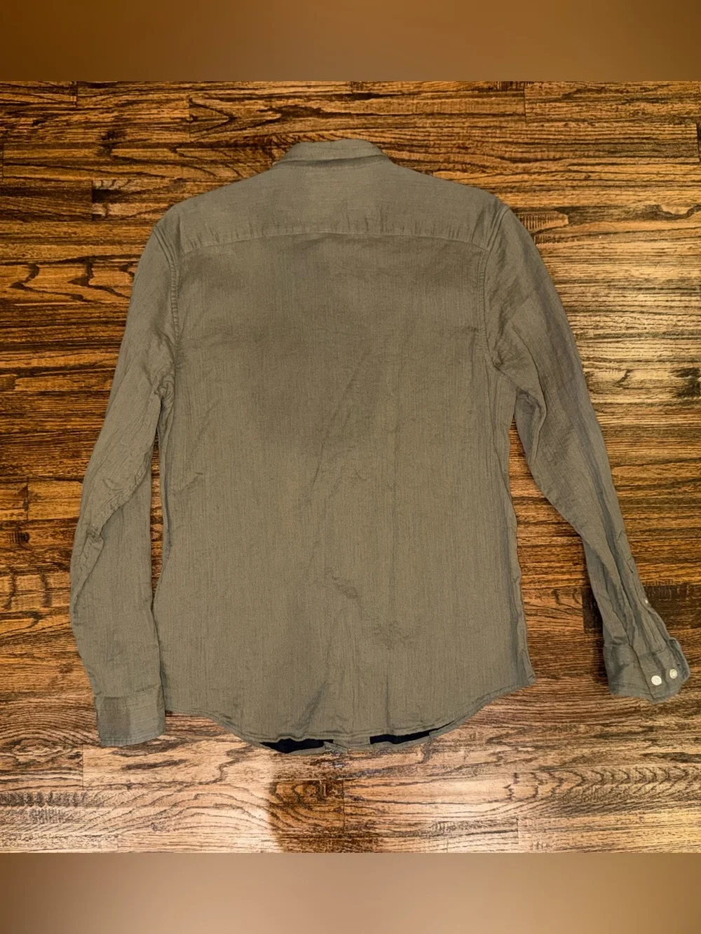 Banana Republic Untucked Fit Button-Up Casual Shirt Olive Green Sz Large